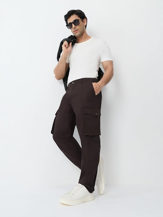 Shein Semi Elasticated Waist Buckle Strap Pleated